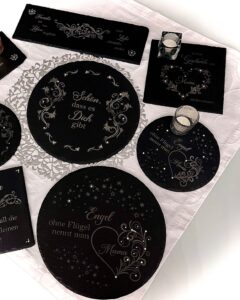 Deko Geschenke Schieferplatten mit Kristallen