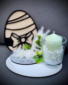 Deko Geschenk mit Kristallen Ostern Windlicht