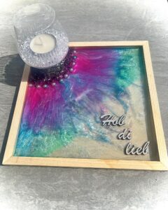 Tablett Windlicht Epoxidharz